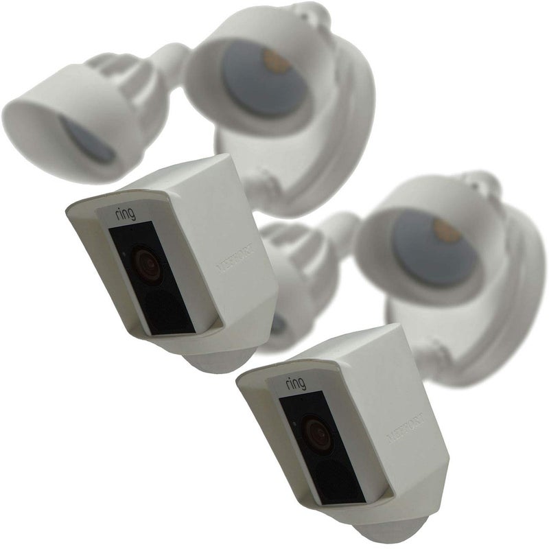 Meffort Inc Silicone Skin Case Cover Compatible with Ring Floodlight Cam Wired Plus, Floodlight Camera - Sun Glare, UV & Weather Protection Skins Cover (2 Pack, White) - Image 1
